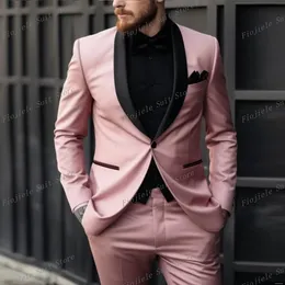 Nya män Business Suit Groom Groomsman Wedding Party Prom Formell tillfälle Tuxedos 2 -stycken Setjacka och byxor A1