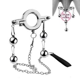 Metal BDSM Heavy Bondage Scrotum Stretcher Penis Rings With Leash Ballstretcher Strap Weight Chastity Sex Toys For Men Dick CBT 240102