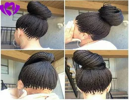 Parrucca anteriore in pizzo sintetico micro box treccia 150 densità lunga parrucca avana brasiliana per donna nera afro-americana con bambino hai5767491