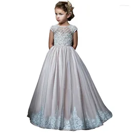Kız Elbise Süslü Küçük Kızlar 2024 Balo Elbise Dantel Çiçek Elbise Fantasia için Uzun Çocuklar Infantil Para Menina