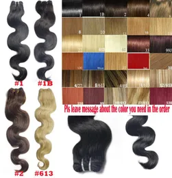 1628inches 100gPcs 100 Remy Human Hair Weft Weaving Extensions Straight Natural Silk Nonclips8310625