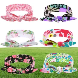 36 Colors Baby Headbands Flower Cotton Bands Girls Turban Twisted Knot Bunny Ear Floral Kids Hair Accessories Plaid Headwear KHA3163930663