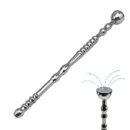 140mm comprimento homem de aço inoxidável água fluindo metal pênis plug vara cateter uretral som dilatadores brinquedo sexo para o sexo masculino 240102