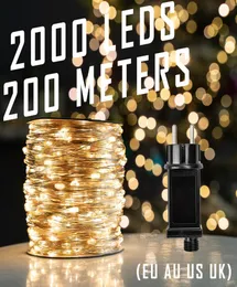 200M LED Guirlandes Guirlande Rue Fée Lampes De Noël En Plein Air Étanche Pour Patio Jardin Maison Arbre De Mariage Décoration4375241