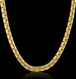 Halsketten Drop Hip Hop 6mm Gold Farbe Edelstahl Halskette Männlich Ganze Flache Box Link Damen Herren Kette 20quot 236245278