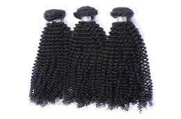 Монгольские кудрявые вьющиеся пучки натуральных волос, необработанные афро кудрявые вьющиеся монгольские человеческие волосы Реми, 3 шт., лот натуральный 2413799