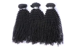 Fasci di tessuto per capelli vergini ricci crespi mongoli Non trattati Afro crespi ricci mongoli Estensione dei capelli umani Remy 3 pezzi Lotto Naturale 2413799