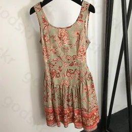 Vintage Print Slip Dress Women