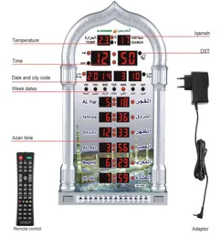 Digital Azan Mosque Prayer Clock Islamic Mosque Azan Calendar Muslim Prayer Wall Clock Alarm Ramadan Remote Control Support CSV H11047918