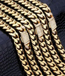 KRKC Gold Filled Miami Link Chain Necklace Cadena de oro Mens Hip Hop Custom Cuban Chains Hiphop Jewelry221K5501711