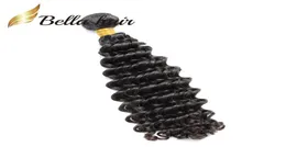 9A Глубокие волны наращивания волос человеческого плетения 1 пучок 1024 дюйма Необработанный бразильский толстый конец утка Натуральный цвет Julienchina7934249
