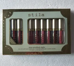 StarStustudded ثمانية الإقامة جميع أيام Liquid Lipstick Set 8pcs Box Long Long Shimmer Shimmer Liquid Stila Lipstic