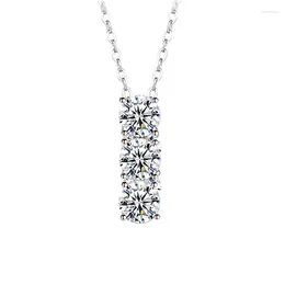 Catene XMZ004PP Lefei Moda Lusso Classico Moissanite Design alla moda Lettera I Collane per fascino Donna S925 Argento Gioielli regalo per feste