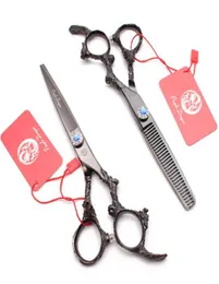9005 55quot JP 440C Purple Dragon Black Professional Hairdressing Scissors Straight Shears Thinning Scissors Salon Hair3022856