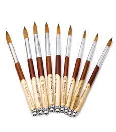 Kolinsky – brosse à ongles en Sable acrylique, 1 pièce, No 24681012141618, stylo à découper pour Gel UV, poudre liquide, bricolage, dessin d'ongles, 2792696