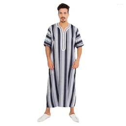 Etniska kläder Mäns kortärmad mantel Arab National Long Mellanöstern Kaftan Pakistan Muslim Saudiarabien Djellaba Islam