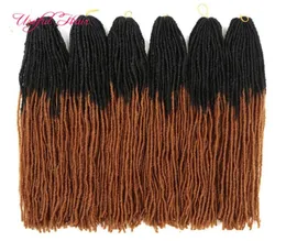 Dreadlocks Ombre Blonde Crochet Hair Extensions Synthetic Hair 직조 18 인치 브레이딩 헤어 자매 마이크로 자물쇠 스트레이트 27strands wh6520620