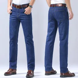 Jeans da uomo 2024 stile classico da uomo di marca business casual stretch pantaloni in denim vestibilità regolare pantaloni da uomo in cotone di qualità nero azzurro