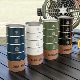 4 PCS Senior stainless steel cups water camping poop beer coffee cold drinks sets of 300ml outdoor 240102