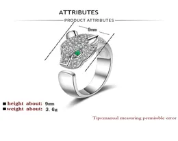Pierścień głowica lamparta moda głowa lamparta diamentowa pierścionek zwierzęcy Pierścień Kreatywne różowe złoto i srebrne biżuterię Rings8074557
