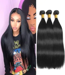 Mink Brazilian Straight Human Hair Hair Hair 3 번들은 바디 웨이브 Raw Virgin Indian Hair Extensions Peruvian Human Hair Bundles Malaysi7346773