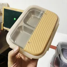 Essgeschirr-Brotdose aus Edelstahl für Grundschüler, beheizt und isoliert, geteilter Typ ohne Kreuzgeschmack