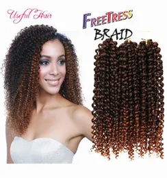 2017 Curly Braids Syntetyczne szydełko warkocze Włosy 10 cali Jerry Curly Syntetyczne wyplatanie włosów Ombre Color Pre Looped9597586