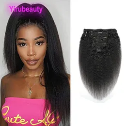 브라질 처녀 머리카락 킨키 스트레이트 120G 클립 머리 확장 120G Kinky Straight Clipin 100 Human Hair Natural Color 5916972