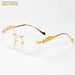 2020 Fashion Mens Sports Sunglasses for Men Vintage Buffalo Horn Glasses Gold Silver Leopard Frame Women Rimless Rimless With B336B