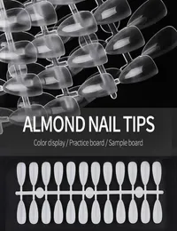 120pcsset Water Drop Clear Natural Nail Color False Tips for Display Chart Full Cover Fake Tip Nails Showing Shelf Stand Book Car8760322