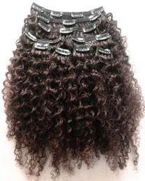 new arrival brazilian virgin dark brown hair weft clip in kinky curly human remy hair extensions4313591