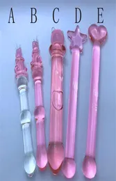 Kanin Pink Crystal Glass Dildos Masturbator realistiska dildo penis stor gspot anal rumpa plugg vuxna sexiga leksaker för kvinna kvinnlig2827684