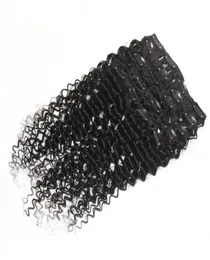 8PCSLOT 120G BRAZILIAN VRGIN DEEP CURLY CLIP HICON HAIR EXTENSIONS 1B 16QUOT24QUOT REMY HAIR PIECES4783521