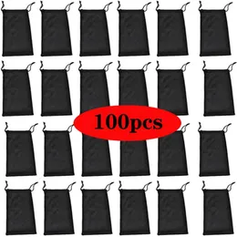 Sunglasses 100pcs Wholesale Soft Glasses Bag Sunglasses Case Waterproof Dustproof Portable Eyeglasses Pouch Eyewear Accessories Bulk Sale