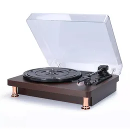 Retro Vinyl Record Player w/ Dustproof Cover Classic Nostalgic Style Record Player 33/45/78RPM Turntables Gramophone Phonograph 240102