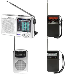 Utomhusradioinbyggd högtalare Digital Radio LCD-skärm bärbar Mini Radio Telescopic Antenna för inomhus utomhusbruk 240102