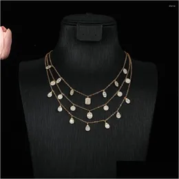 Chokers tünel modaya uygun başlangıç ​​su damlası kare kolye istiflenebilir kadın kız arkadaşı karısı hediye pentientes mujer moda n182 de ot2el