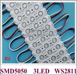 IC WS2811 SMD 5050 RGB DC12V 3 LED 072W 70mm x 15mm x 8mm8574428이 포함 된 풀 컬러 LED 조명 모듈 WS 2811 마술 디지털 LED 모듈