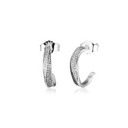 Huggie authentique 925 en argent Sterling clair CZ élégant vagues boucles d'oreilles pour les femmes bague d'oreille en argent bijoux de mode Pendientes