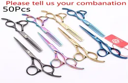 50PCS Z1005 55Quot 60Quot Japan Steel Purple Dragon Hairdresser039S Scissors Barber Shop Coting Shears Steling Shears P1199228