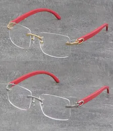 Hele mode hoge kwaliteit houten metalen randloze frame man vrouw vierkante optische originele houten bril 18K gouden frame bril9853797