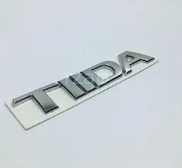Nissan Tiida Letter 로고 실버 자동 후면 트렁크 배지 이름 플레이트 스티커 6430705 용 3D 자동차 엠블럼
