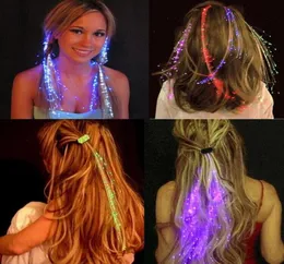 LED Hair Flash Braid Colorfullful Luminous Braids البلاستيك شعر مستعار شعر رائع ألياف إكسسوارات جديلة مضيئة Hair5608035