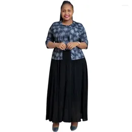 Ropa étnica Conjuntos de 2 piezas Vestidos africanos para mujeres Dashiki 3/4 Manga Vestido ajustado África Ropa Moda Elegante Oficina Dama