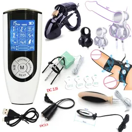 Strongest BDSM Power Boxelectro Shock Pulse Anal Butt Plug Masturbator Electric Stimulate Penis Cock Ringsex Tool For Men 240102