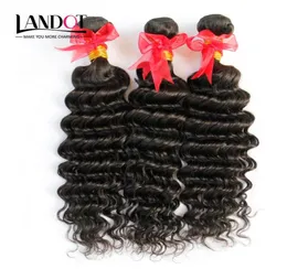 Brazilian Deep Curly Virgin Hair 3Pcs Lot Unprocessed Brazilian Deep Wave Human Hair Weaves Bundles Natural Color Thick Soft Natur4681572