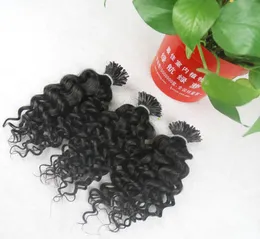 Mongolian kinky curly hair i tipped extension hair 300g 300s afro kinky curly Stick Tip Keratin curly fusion hair extensions5627634