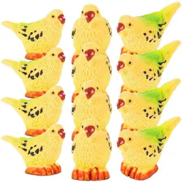 Garden Decorations 12 Pcs Decor Miniature Animal Figurines Parrot Model Resin Figures Moss Statue Synthetic