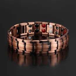 Pulseiras masculinas pulseira magnética de saúde 99.95% cobre puro energia energia pulseira para homens pressão arterial ímãs jóias atacado