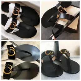 Stylish Leather Double Shape Leather Slippery Women's Black Sandals High Quality Slip Ons With Classic Flat Thong Slippers Design Available In M9 31MX#